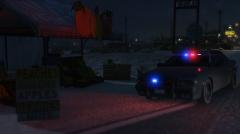 Unmarked Police Cruiser parked up in Sandy Shores