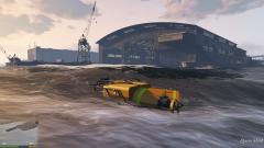 Driving a sun at sunset Los Santos Port