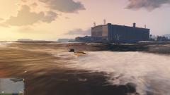 Driving a sun at sunset Los Santos Port