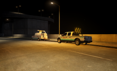 Late night street light maintenance.