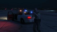 Cops at work in the Sandy Shores Airfield