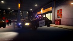 Roseville Police Crown Victoria Police Interceptor w/The blue and red steady burns.