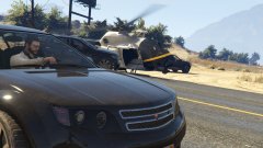 ...Even if it means crashing through a few civilian vehicles.