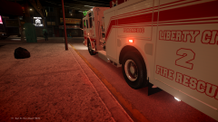 Engine 2 pulling RIT for LCFD units on scene of a fire