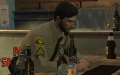 No im not drinking on the job, im waiting for my partner to get out of the toilets