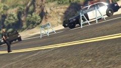 Road Block With Traffic Regulation