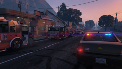 PD & FD on scene of a commercial structure fire