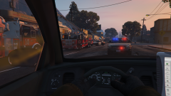 FD & PD on scene of a commercial structure fire