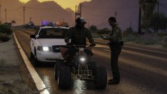 I'm going to have to give you a ticket for driving an ATV without a helmet