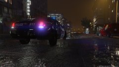 An officer responds to reports of shots fired