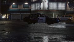 An officer responds to reports of shots fired.