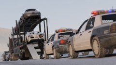 The LASD has successfully stopped a trailer full of high end vehicles!