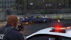 The suspect's vehicle is on fire!