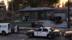 LAPD investigating a murder scene