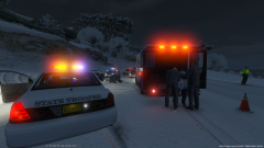 Trooper Hopkins being treated at the scene