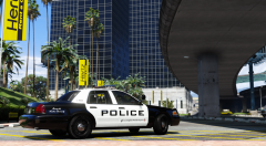 LAX Police have a break near subway station.