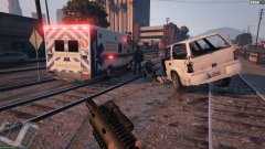 On scene of a car struck by a Train