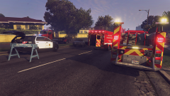 LAFD On-scene of an MVA alongside LAPD traffic units