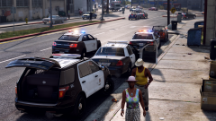 LAPD and LASD on scene - looking for armed suspect.