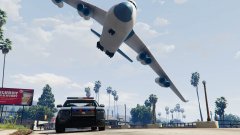 When an officer is being chased by a massive cargo plane..