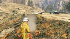 Mopping up a brush fire in rural Blaine County
