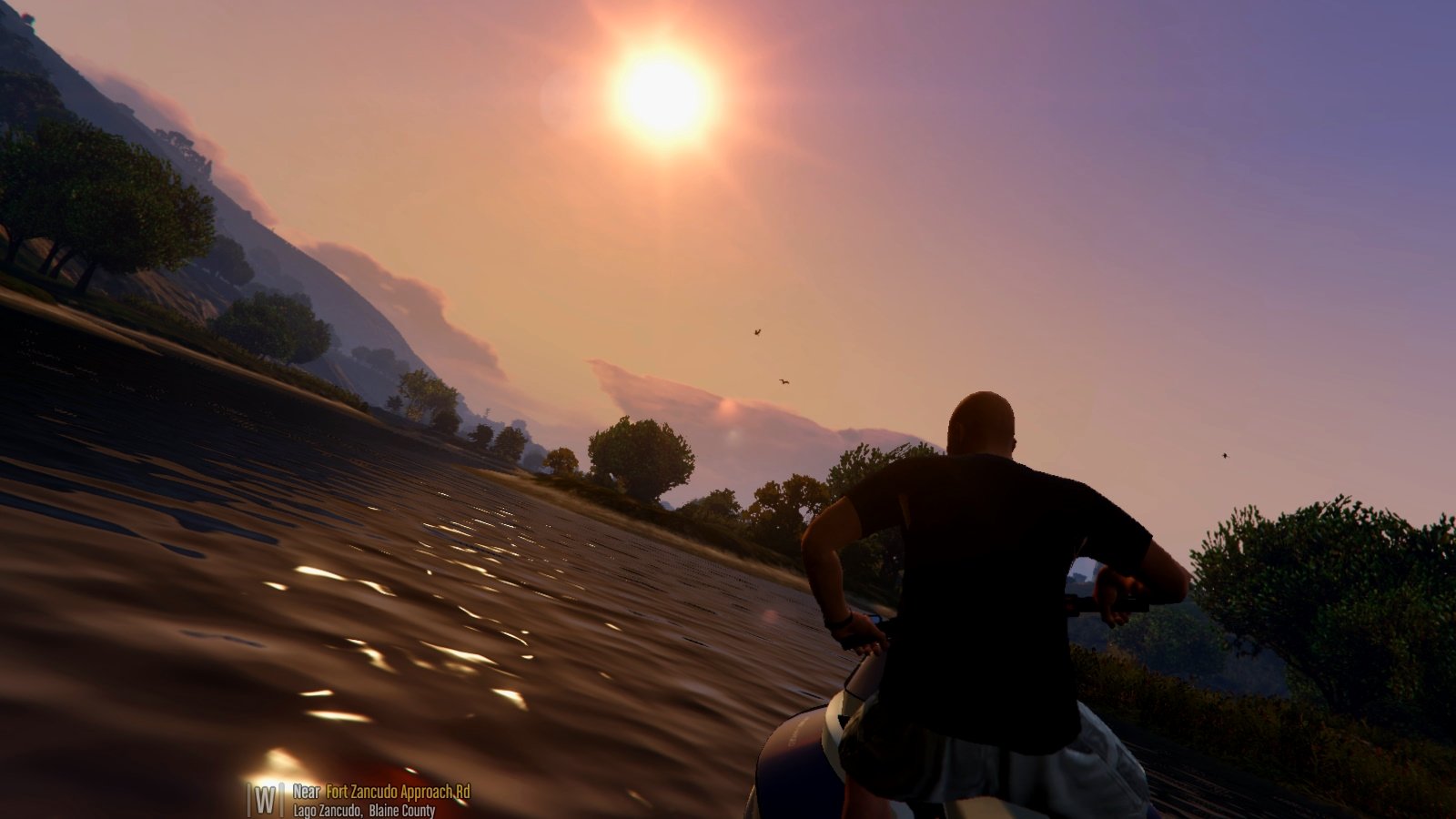 On the water