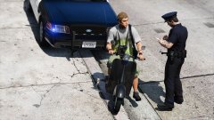 You're going to get a ticket for driving without a helmet!