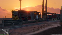 Firetrucks Sunset