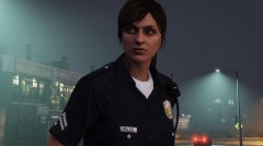 Female police officer on patrol