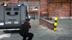 SWAT serving a warrant on a known-gang affiliated warehouse.