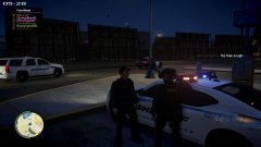 Talking with another deputy after an armed man was arrested