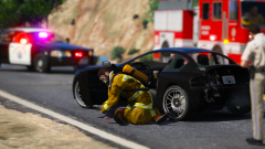 LAFD Engine 61 And CHP On Scene