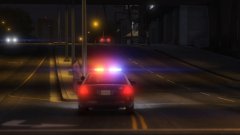 Police lights at night