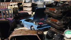 Abandoned Grotti Cheetah Classic in a junkyard in Sandy Shores