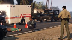 Coroner analysing the dead suspect