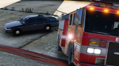 Stolen firetruck has come to a stop!