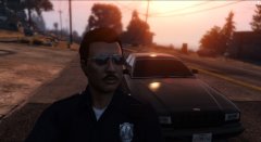 Officer Police in the Sunset