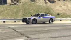 A South Carolina Highway Patrol Trooper runs radar on the highway.