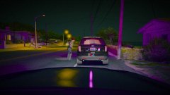 Deputy Davis assisting a fellow deputy on a vehicle stop