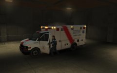 Paramedics getting in their ambulance.