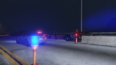 Late night at the border check point.