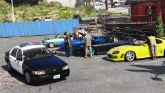 LAPD checking out a small car meet