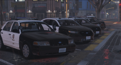 LAPD Units outside Mission Row Detachment