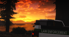 Patrolling the campgrounds around the lake