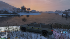 Lago Zancudo wetlands under snow