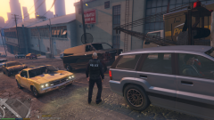 Towing a car after a report of a illegal Radio broadcast