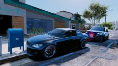 The mailbox almost got nailed.