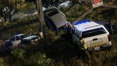 Suspect crashed, we got him boxed in