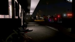 Firefighters treating the victim and the perp. Hopefully perp survives to face charges