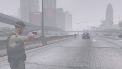 Suspect armed with a shotgun (I)